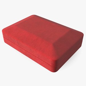 Rectangular Velvet Necklace Case Closed Red