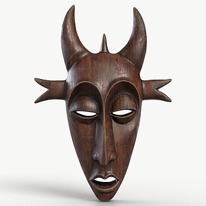 African Mask 005 Textured 3D