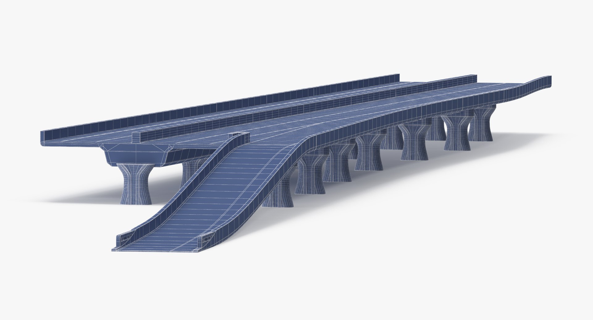3d Raised Highway Onramp Straight Model
