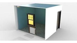 3D Bedroom Type 2 Interior Design without Furnitures model