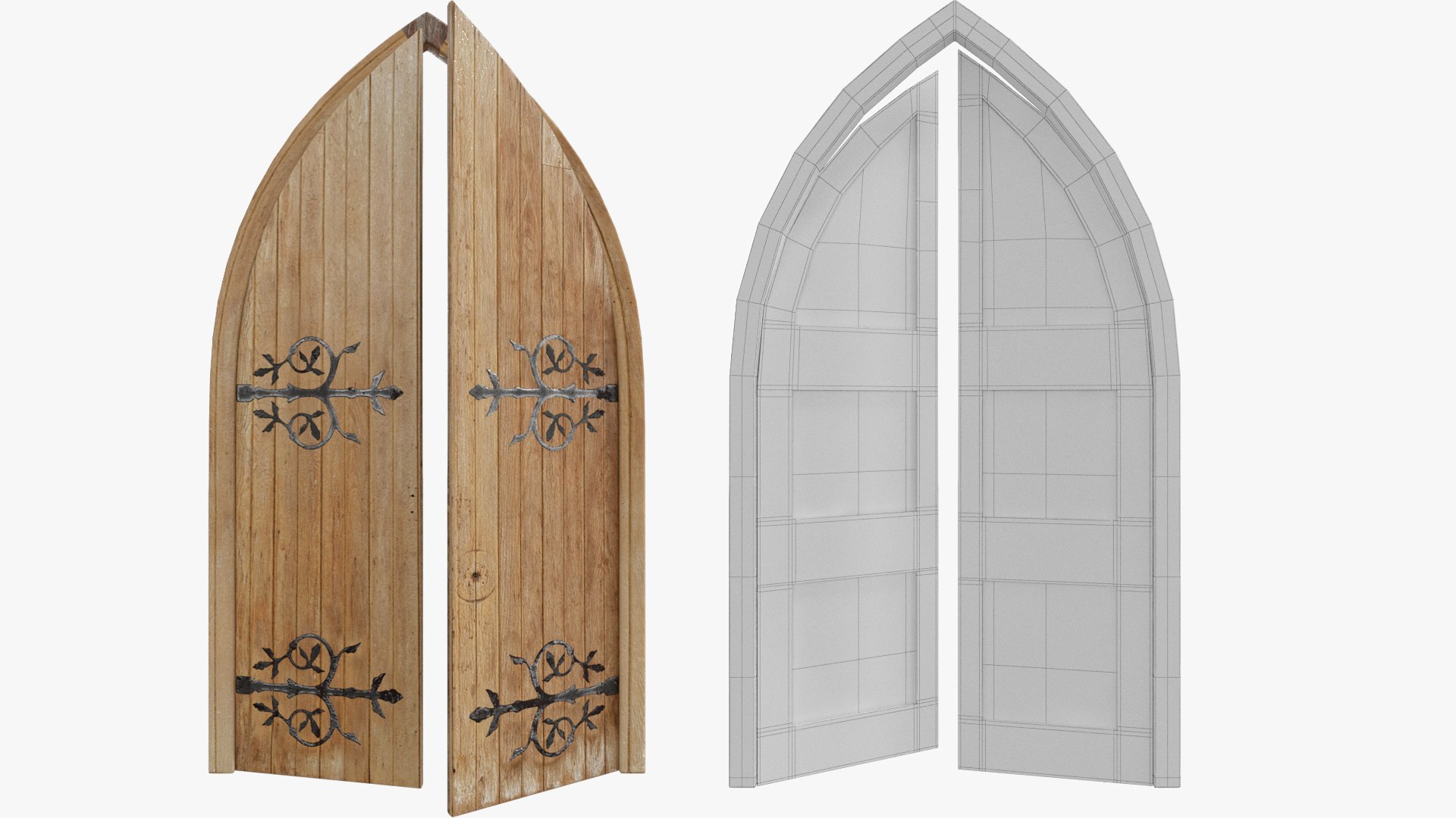 Gothic Wooden Door 3D Model - TurboSquid 2030800