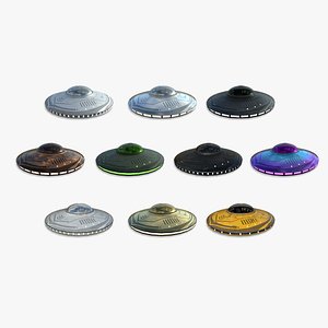 10 Alien Spaceship UFO B Collection - Sci Fi Spacecraft Design 3D model