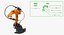 Generic Welding Robot with Power Supply Rigged 3D Model