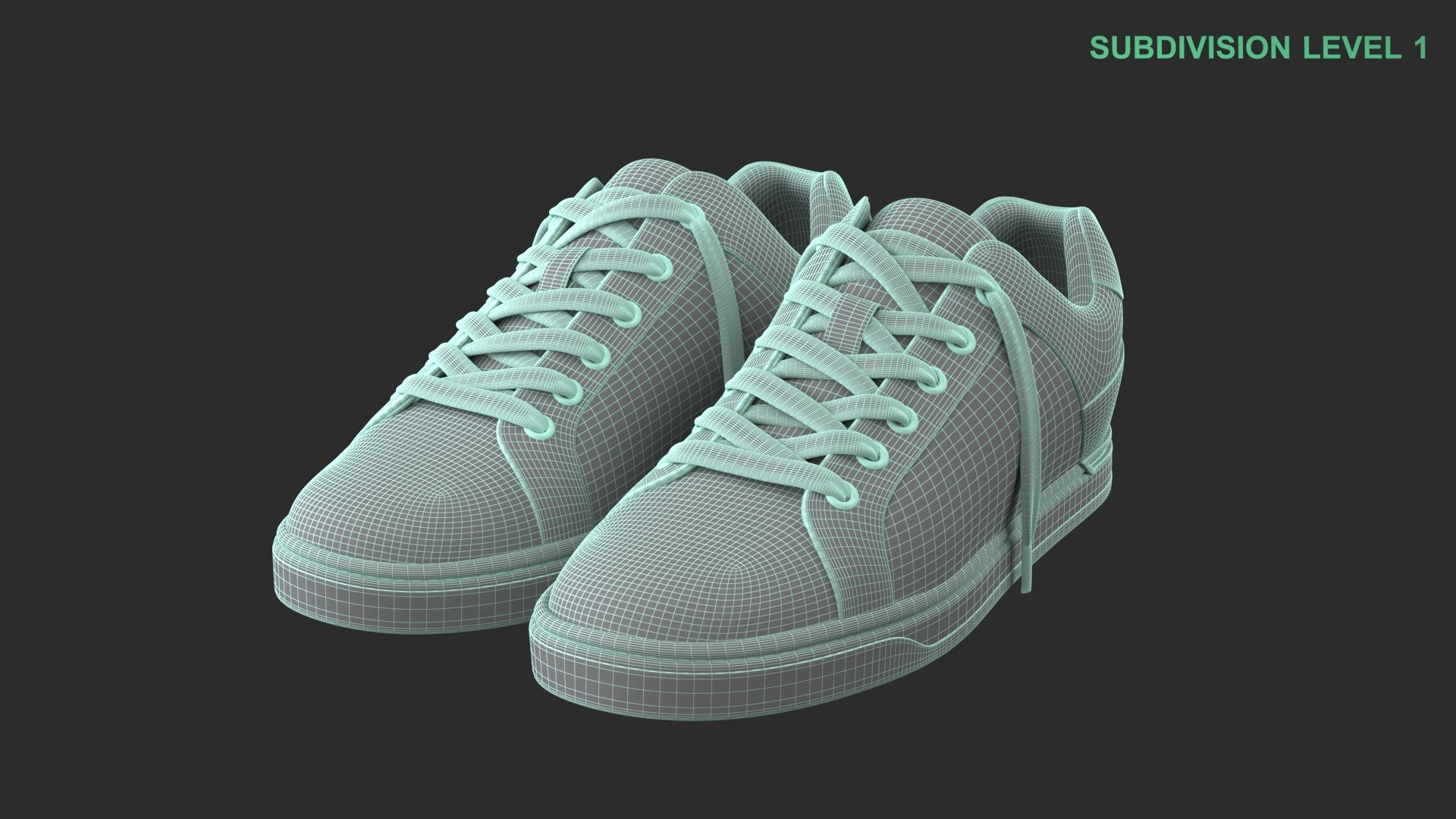 Generic White Sneakers model https://p.turbosquid.com/ts-thumb/al/QTA4GM/Mz/wireframe_0004/jpg/1743149285/1920x1080/fit_q87/54e7a0a8dcf69f67e58a445d34aa059b772d9ad6/wireframe_0004.jpg