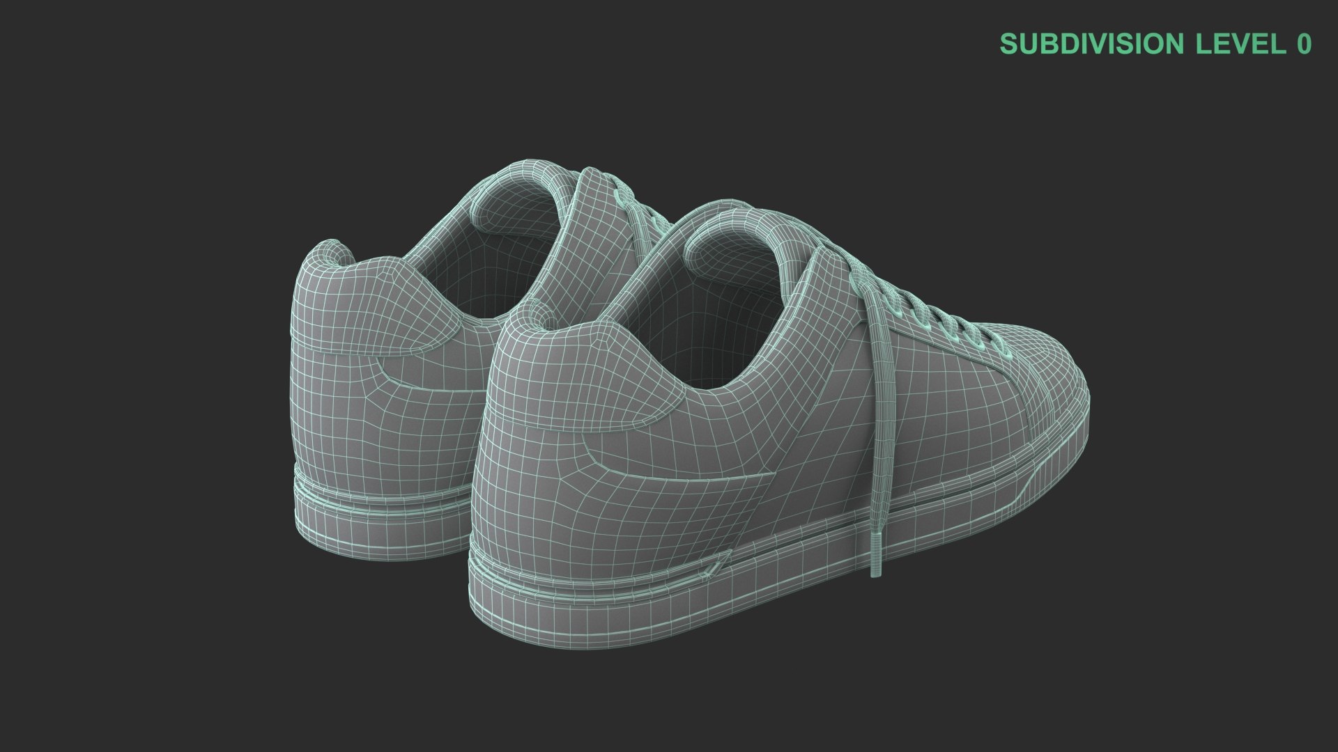 Generic White Sneakers model https://p.turbosquid.com/ts-thumb/al/QTA4GM/fI/wireframe_0009/jpg/1743149288/1920x1080/fit_q87/8d65fa14fb312b92d0e24aa66a22930f5d512d54/wireframe_0009.jpg