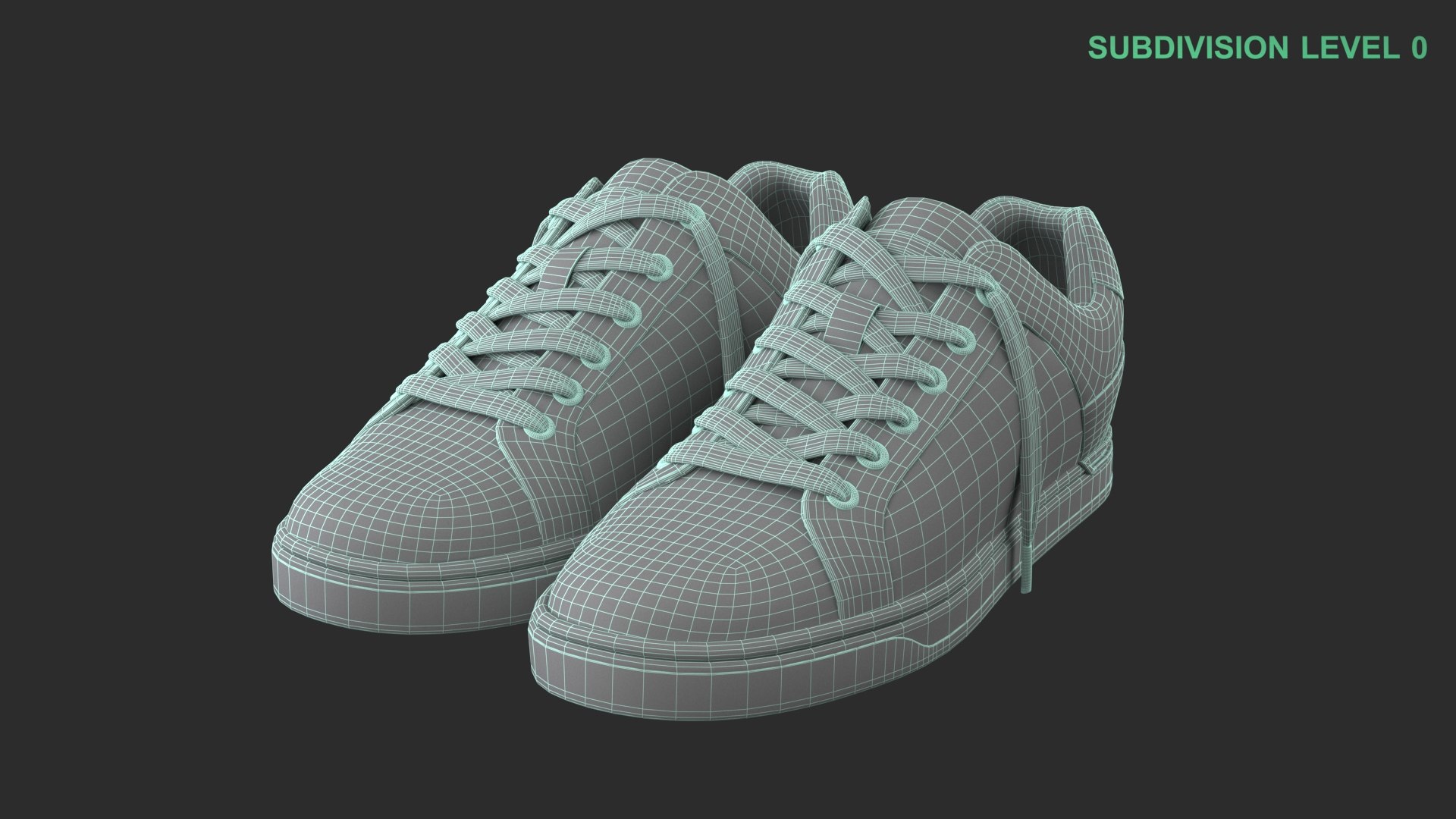 Generic White Sneakers model https://p.turbosquid.com/ts-thumb/al/QTA4GM/zp/wireframe_0007/jpg/1743149287/1920x1080/fit_q87/0e207f4e4ea21c343d9d2bdea22f6a501a1c760b/wireframe_0007.jpg