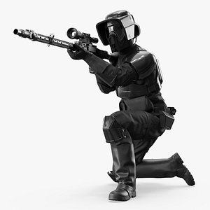 Star Wars Black Scout Trooper Kneeling Aim model