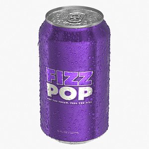 3D Standard Soda Can With Droplets 355ml V2