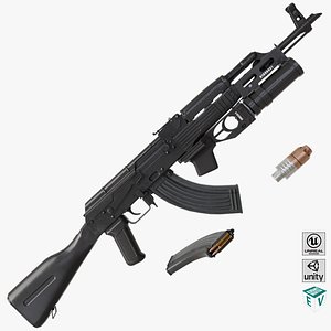 Light Machine Gun 10 Metal All PBR Unity UE Tetxures