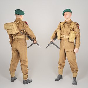 3D model scanned british commando character