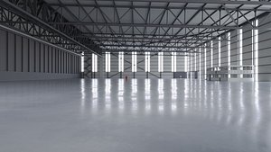 3D interior hangar