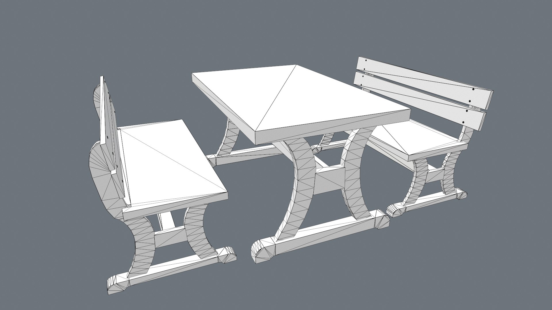 Picnic Table 3D Model - TurboSquid 1583651
