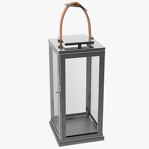 Stainless Steel Candle Lantern with Leather Handle model