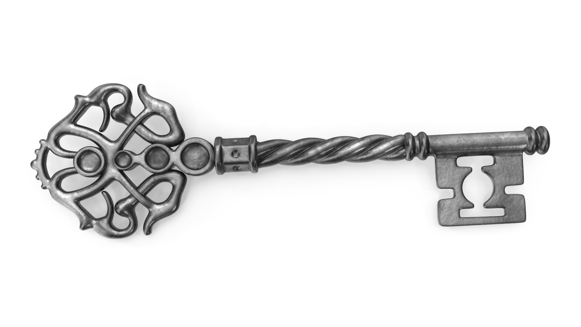 3D Fantasy Skeleton Key Silver Model - TurboSquid 2246214