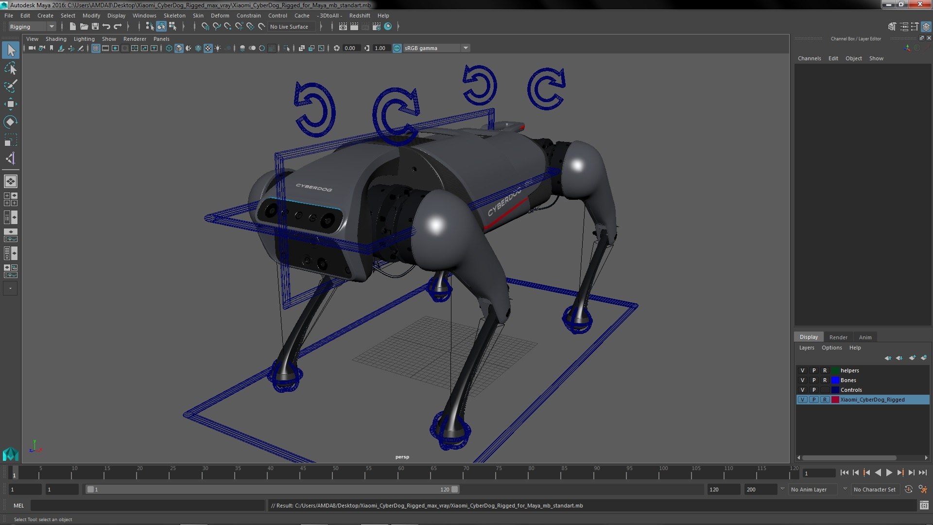 Xiaomi Cyberdog Rigged for Maya 3D model preview