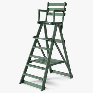 Wooden Umpire Chair 3D