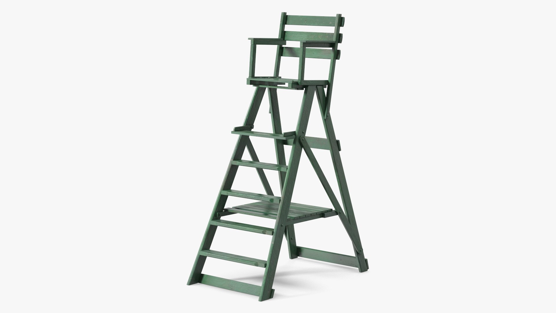 Wooden Umpire Chair 3D model preview