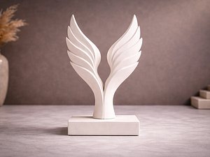3D Abstract angel wings sculpture - 3D Print model model
