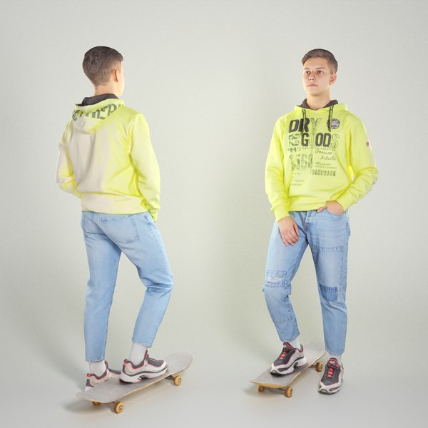 handsome young man character 3D model
