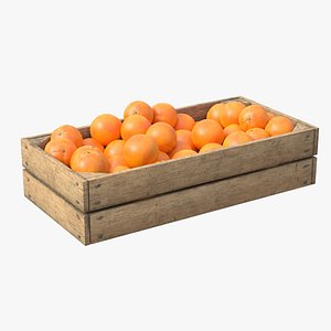 Orange Wooden Crate 3D
