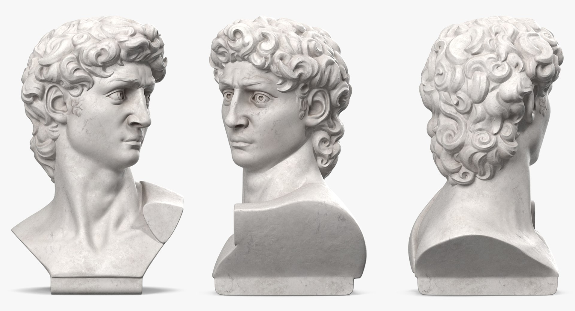 Premium Photo  Mikelangelo's david bust 3d illustration modern