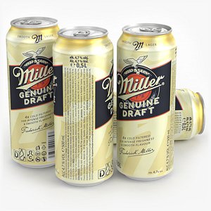 3D Beer Can Miller Genuine Draft 500ml 2025