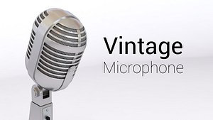 vintage old microphone 3d 3ds