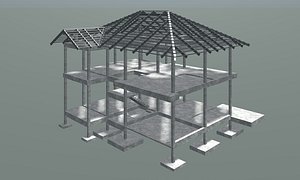 House in structure 3D model