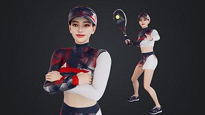 Female Tennis Player 3D model