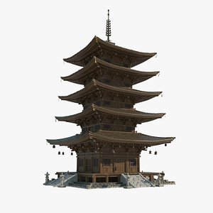 Asian ancient architecture pagoda model