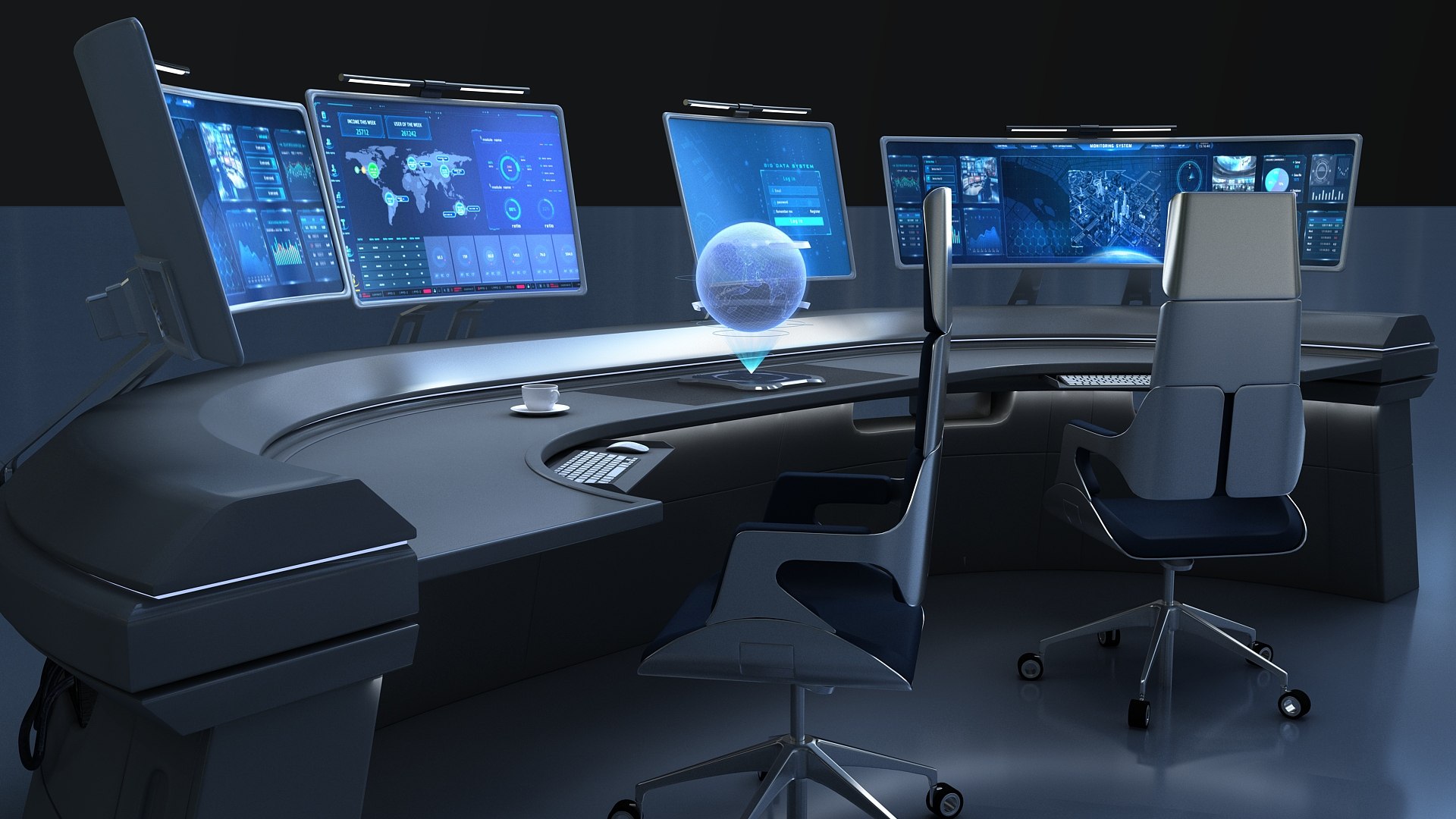 Technology Space Exhibition Hall Model - TurboSquid 2242168