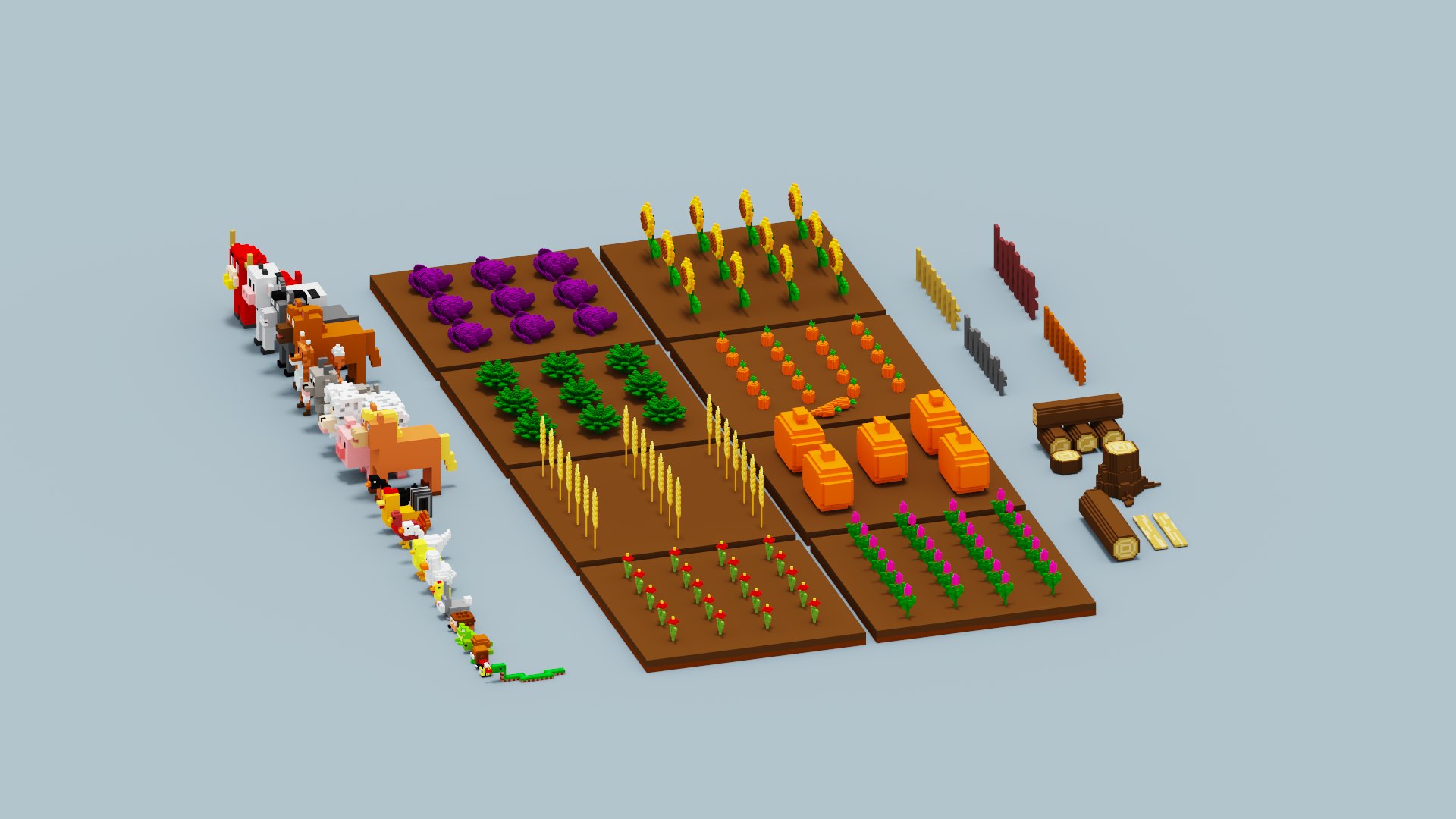 3D Voxel Farm Pack model https://p.turbosquid.com/ts-thumb/am/KXrcAU/Vl/spin202304190033060003/png/1681859333/1920x1080/fit_q87/74bb13a5e545c84d506c1d673fcc0592b3e8569d/spin202304190033060003.jpg