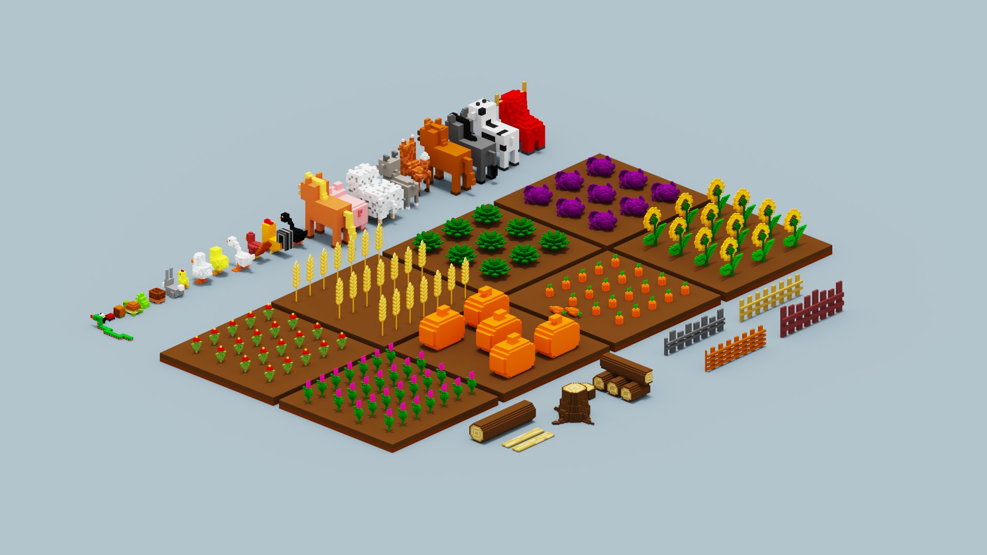 3D Voxel Farm Pack model https://p.turbosquid.com/ts-thumb/am/KXrcAU/lu/spin202304190033060005/png/1681859330/1920x1080/fit_q87/2376bb0c7e296e30714c53c4b752338474c1b25c/spin202304190033060005.jpg