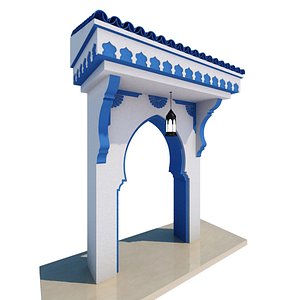 3D traditional moroccan door chefchaouen