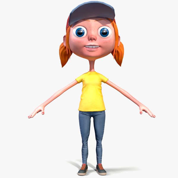 girl cartoon 3D model