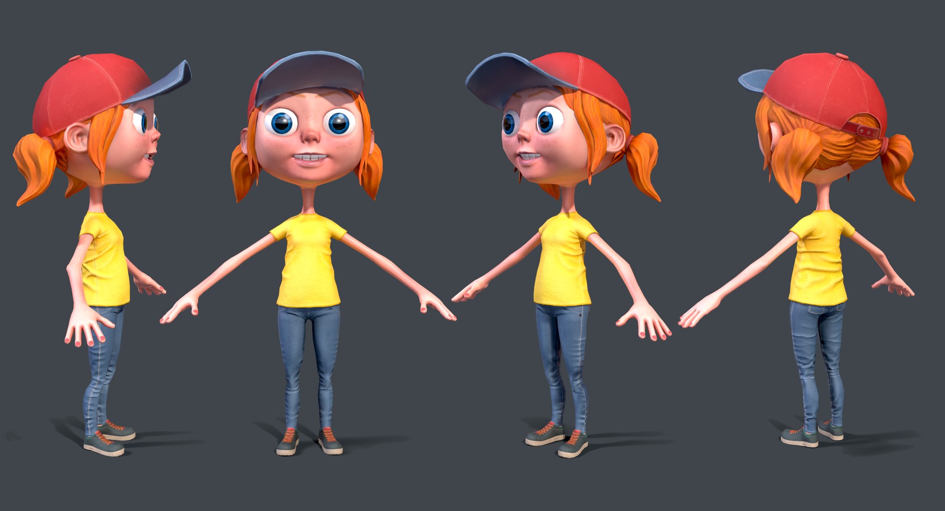 Girl Cartoon 3D Model - TurboSquid 1422310