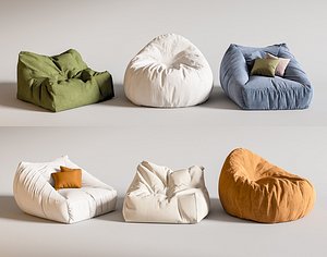 Bean Bag Chair Lazy Floor Sofa Tofu Block Channel Tuft Pouf Chair