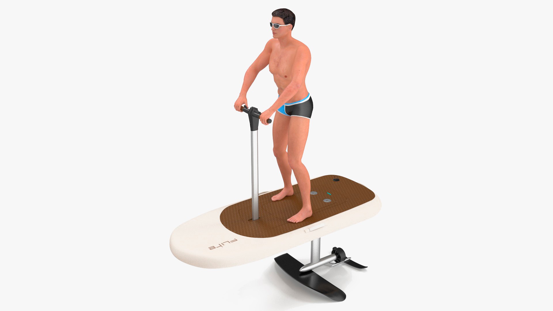 Man Rides a Flitescooter 3D model preview