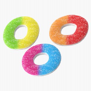 realistic sugar gummy rings obj