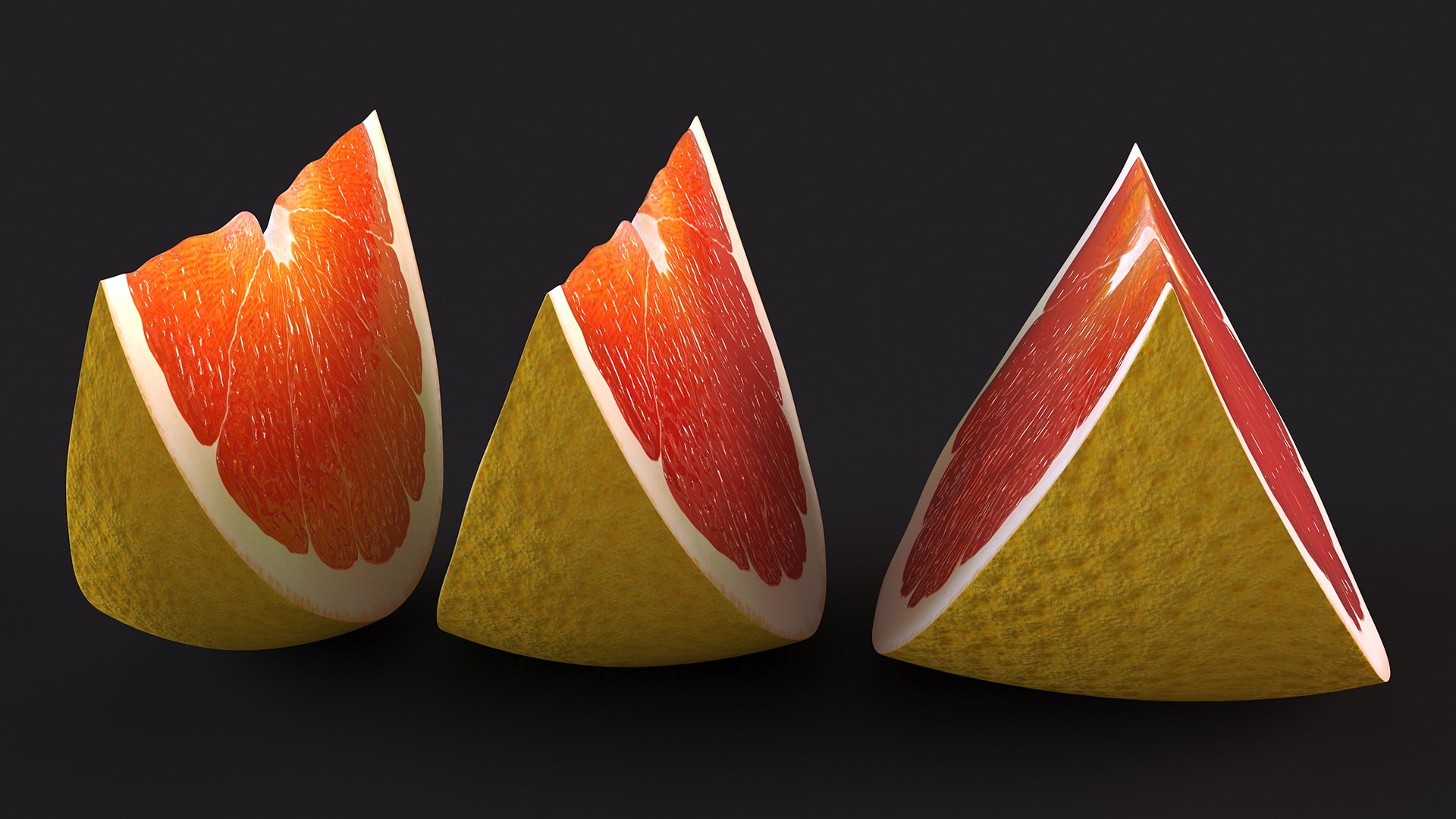 Sliced Grapefruit 3D Model - TurboSquid 2202031