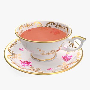 Antique Tea Cup Full of Tea