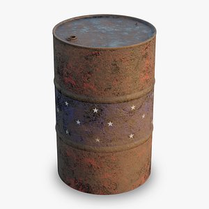 Rusty Steel Barrel - USA - PBR - 2K 4K 3D