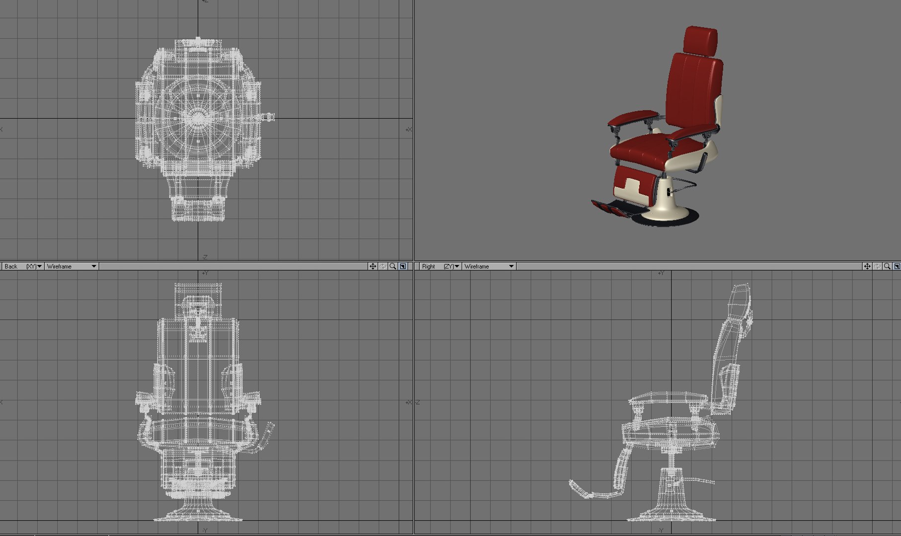 3d Model Vintage Barbers Chair