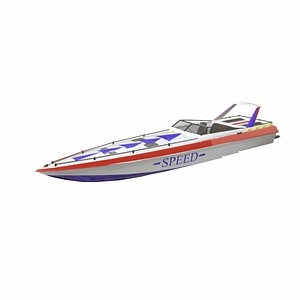 3D speedboat boat pbr