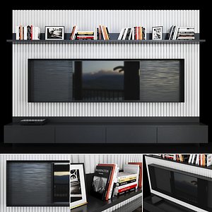 tv decor books 3D