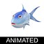 Milkfish channidae animated fish low poly toon