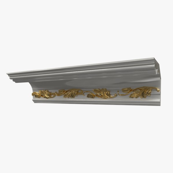 Patterned Cornice Gypsum Plaster DK3 3D model - TurboSquid 1991322