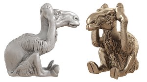 Egyptian figurine of a camel in the pose I cant hear anything