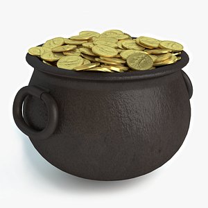 3d pot gold model