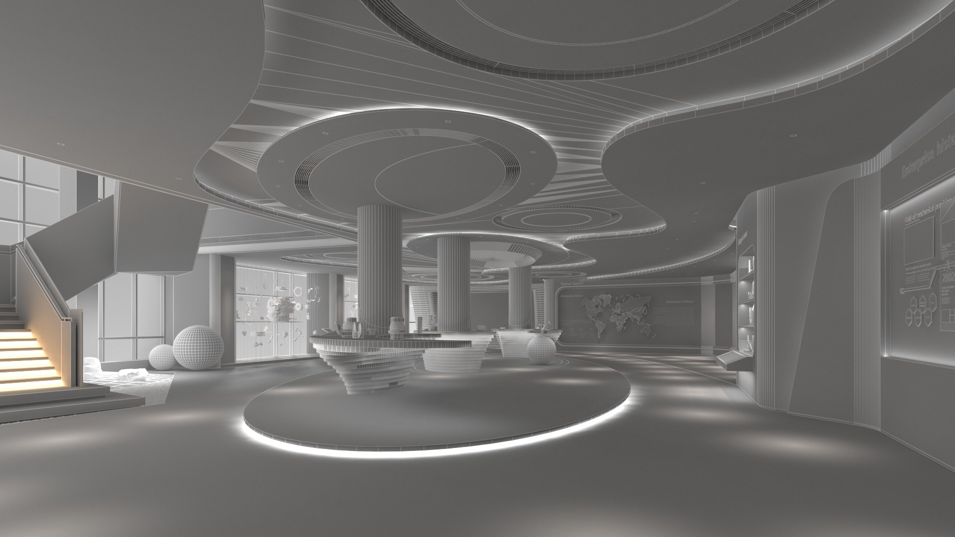 Exhibition Hall model - TurboSquid 2113678